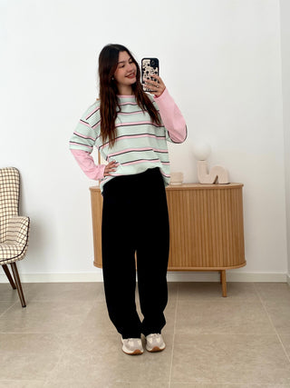 CAMISETA RAYAS MANGAS COMBINADAS