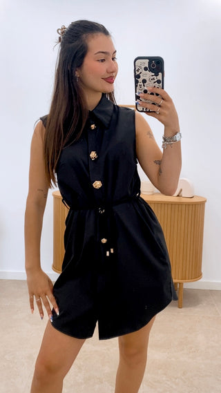 VESTIDO CAMISERO BOTONES DORADOS