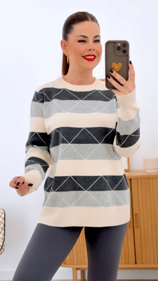 SUÉTER ROMBO RAYAS