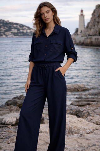 CONJUNTO CAMISA BOLSILLOS + PANTALÓN