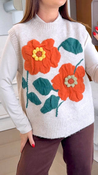 CHALECO FLOR NARANJA