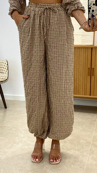 CONJUNTO VICHY CAMISA + PANTALÓN BOMBACHO