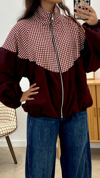 CHAQUETA LISA + CUADROS