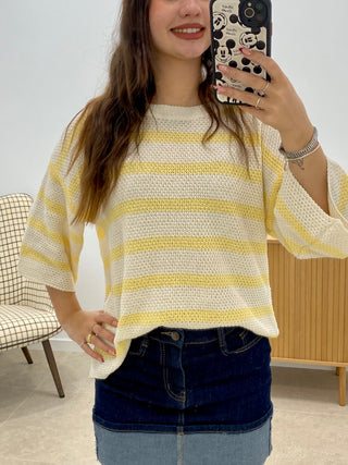 SUÉTER MANGA TRES CUARTOS LÍNEAS