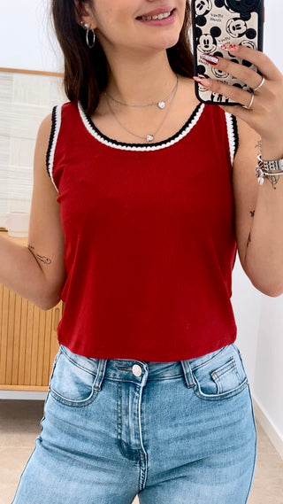 TOP TIRANTE ANCHO BORDE COLOR