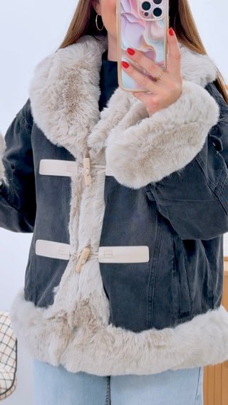 CHAQUETA DENIM + PELO