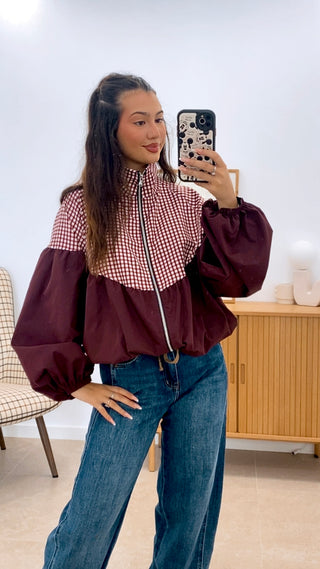 CHAQUETA LISA + CUADROS