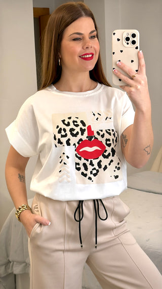 CAMISETA PRINT LABIO