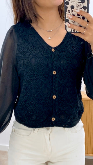 CAMISA BORDADA CROCHE