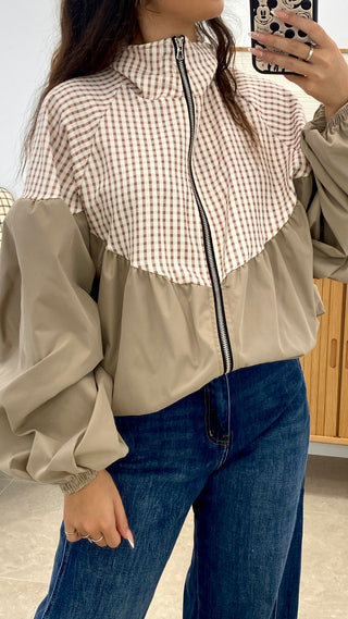 CHAQUETA LISA + CUADROS