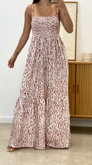 VESTIDO ESTAMPADO DE TIRANTES REGULABLES