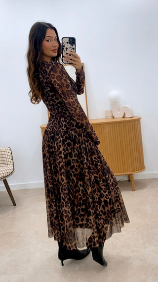 VESTIDO LARGO LEOPARDO