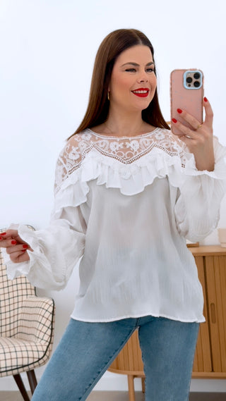 CAMISA BAMBULA ENCAJE