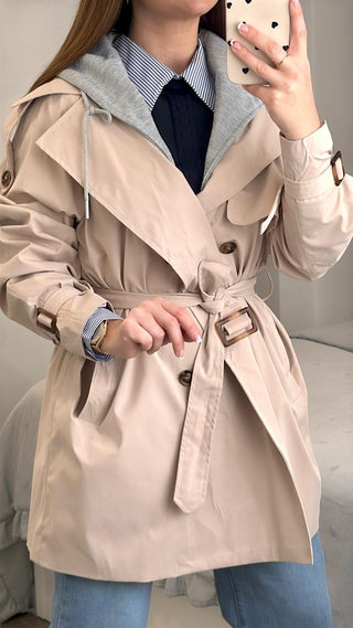 GABARDINA CAPUCHA GRIS