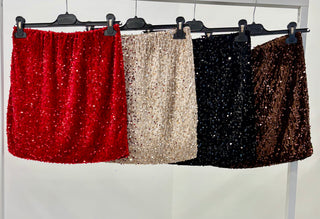 FALDA CORTA LENTEJUELAS NAVIDAD