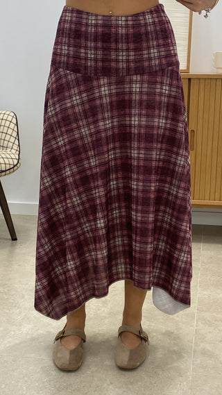 FALDA CUADROS ASIMÉTRICA