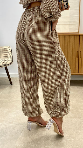 CONJUNTO VICHY CAMISA + PANTALÓN BOMBACHO