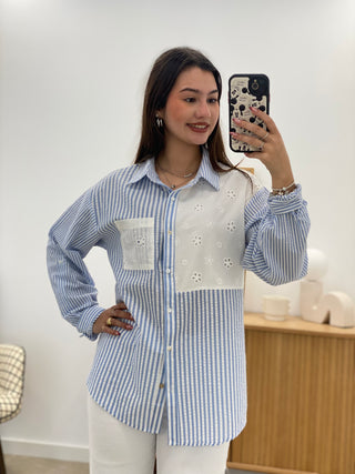 CAMISA COMBINADA RAYAS