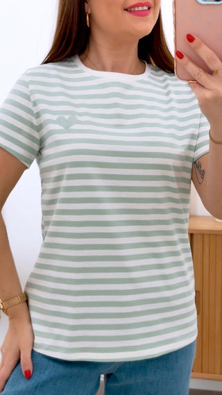 CAMISETA RAYADA CORAZÓN