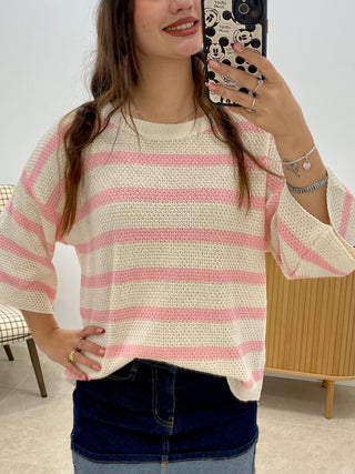 SUÉTER MANGA TRES CUARTOS LÍNEAS