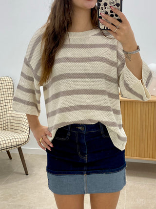 SUÉTER MANGA TRES CUARTOS LÍNEAS