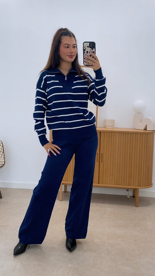 CONJUNTO RAYAS FINAS CREMALLERA