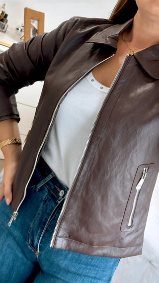 CHAQUETA POLIPIEL BROWN