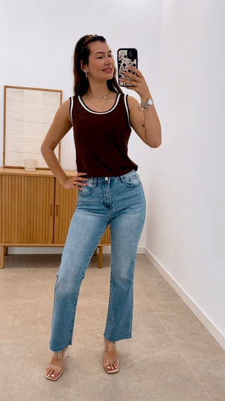 TOP TIRANTE ANCHO BORDE COLOR