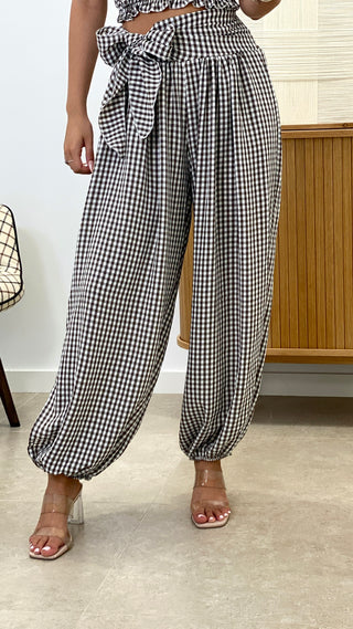 CONJUNTO VICHY BANDA + PANTALÓN ABIERTO