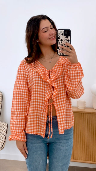 BLUSA VICHY VOLANTE LAZADAS