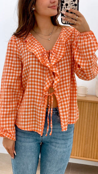 BLUSA VICHY VOLANTE LAZADAS