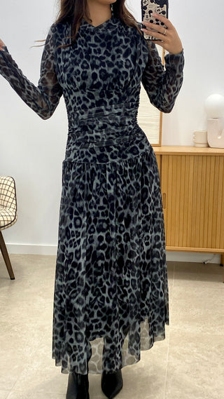 VESTIDO LARGO LEOPARDO