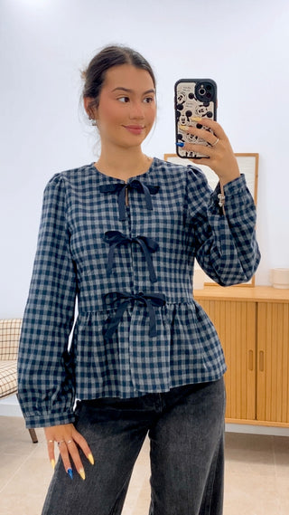 BLUSA CUADRITOS VOLADOS