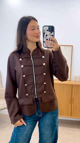 CHAQUETA MILITAR CREMALLERA
