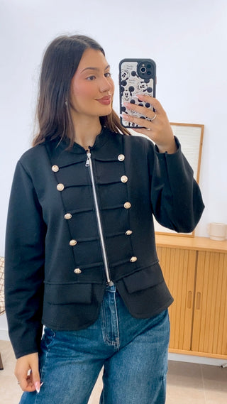 CHAQUETA MILITAR CREMALLERA