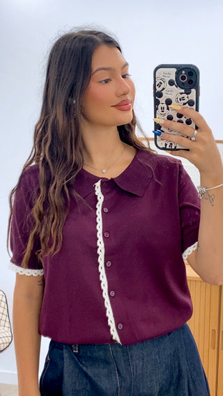CAMISETA PUNTO CUELLO SOLAPADO