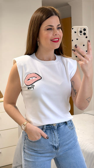 CAMISETA HOMBRERAS LABIO