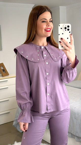 BLUSA ESTRELLAS MORADO