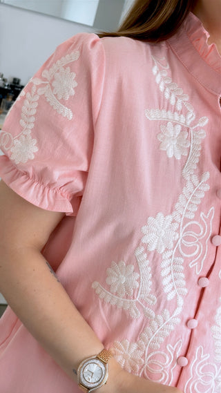 CAMISA MANGA CORTA BORDADA