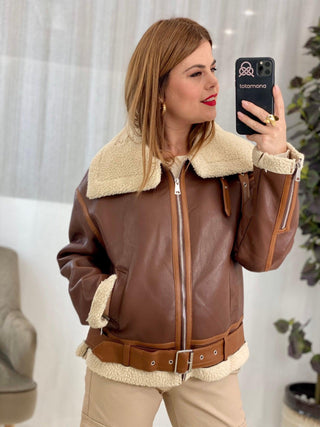 Compra online CHAQUETA AVIADOR MARRON - Totamona