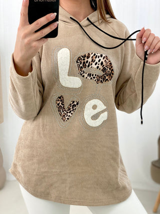 SUDADERA LOVE LEOPARDO - Totamona